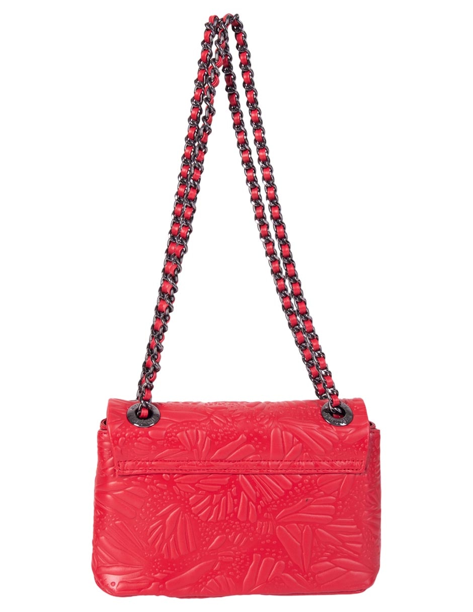 Bolsa crossbody Grabado Mariposa de piel para mujer 6