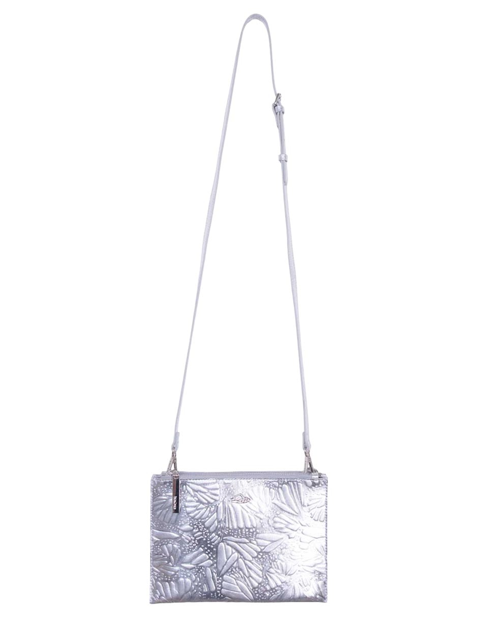 Bolsa crossbody Grabado Mariposa de piel para mujer