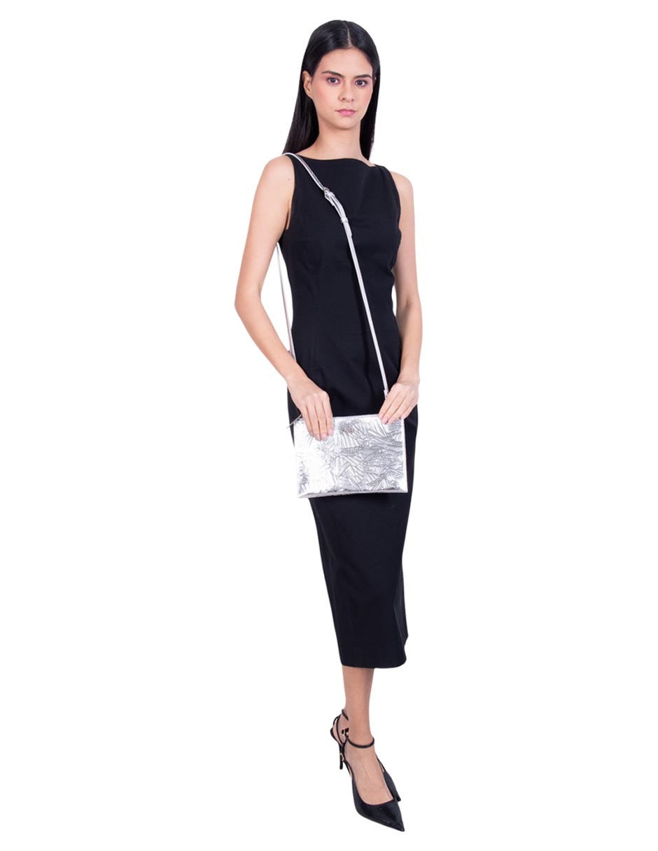 Bolsa crossbody Grabado Mariposa de piel para mujer 4