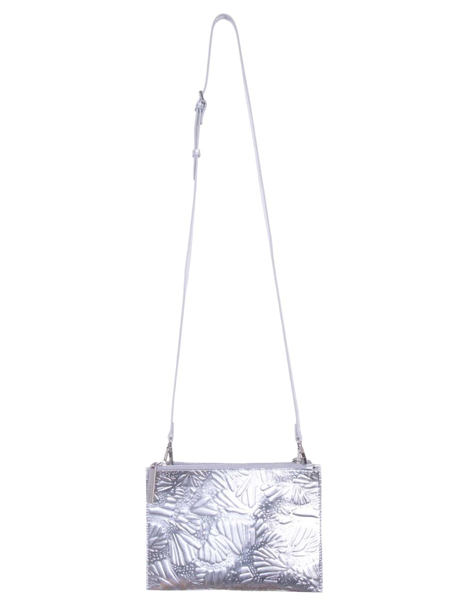 Bolsa crossbody Grabado Mariposa de piel para mujer 5