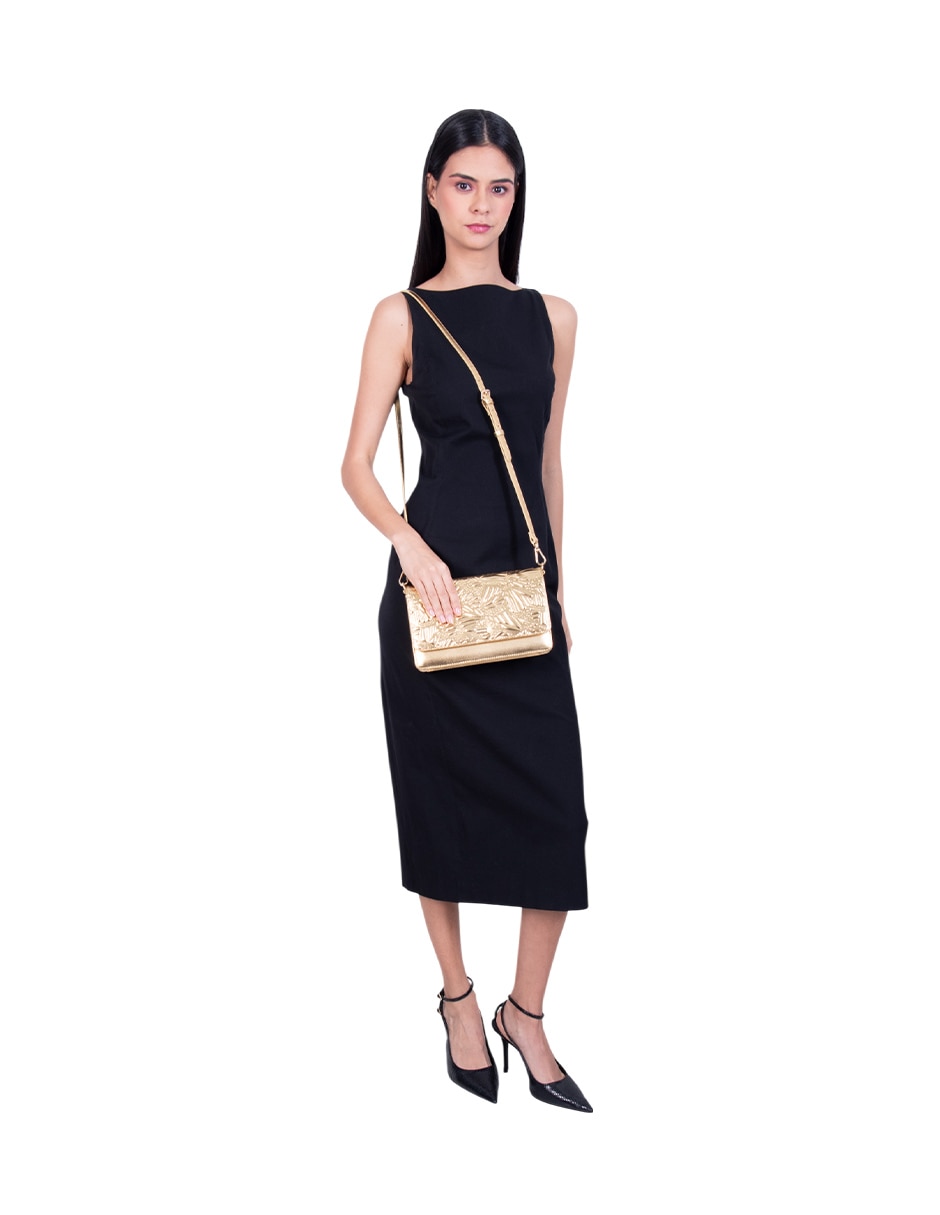 Bolsa crossbody Grabado Mariposa de piel para mujer 5