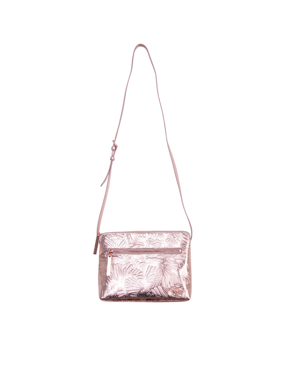 Bolsa crossbody Grabado Mariposa de piel para mujer