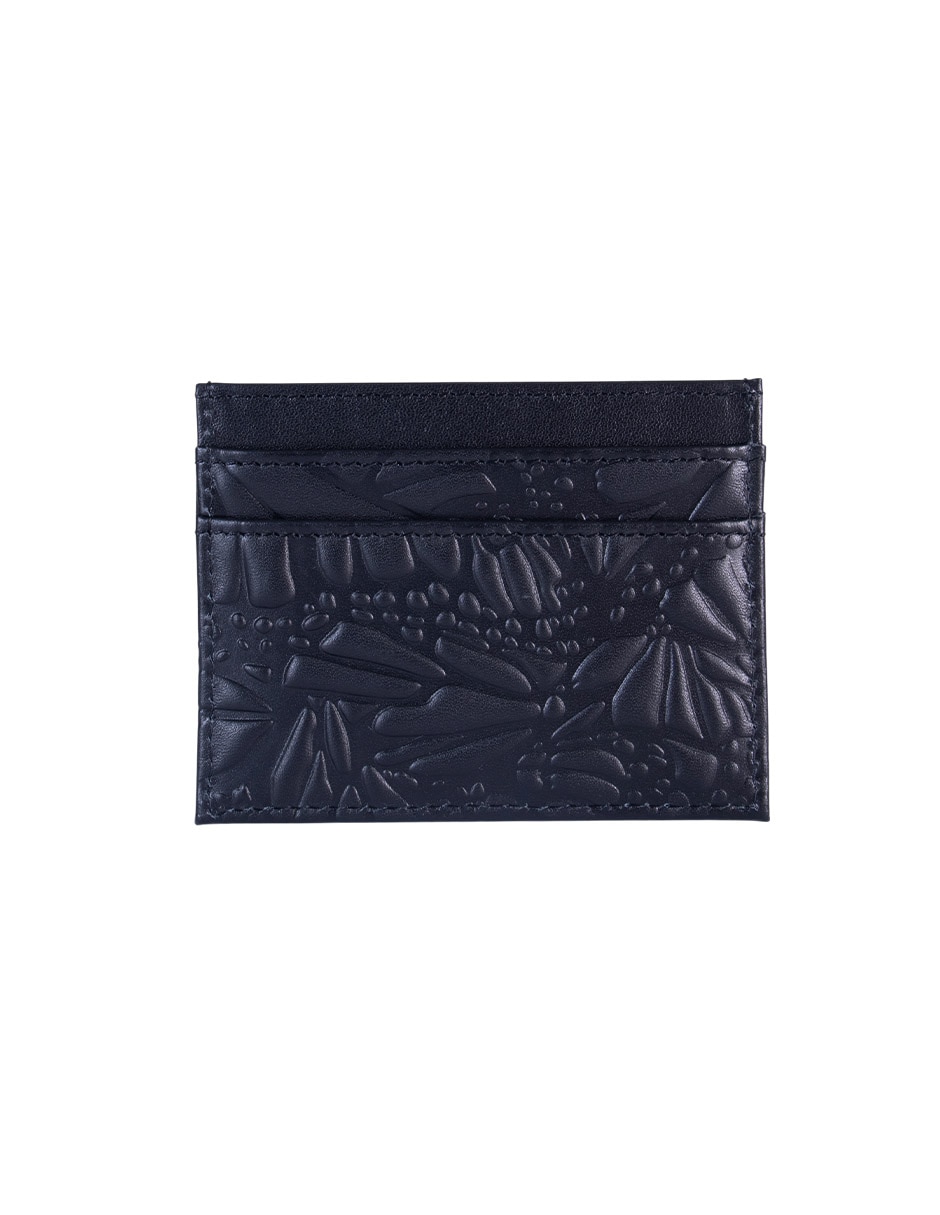 Tarjetero piel grabado mariposa para mujer 2