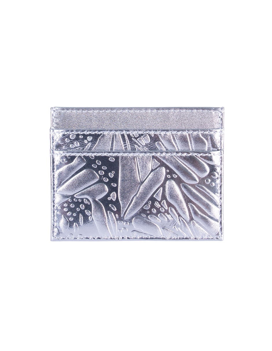 Tarjetero piel grabado mariposa para mujer 3