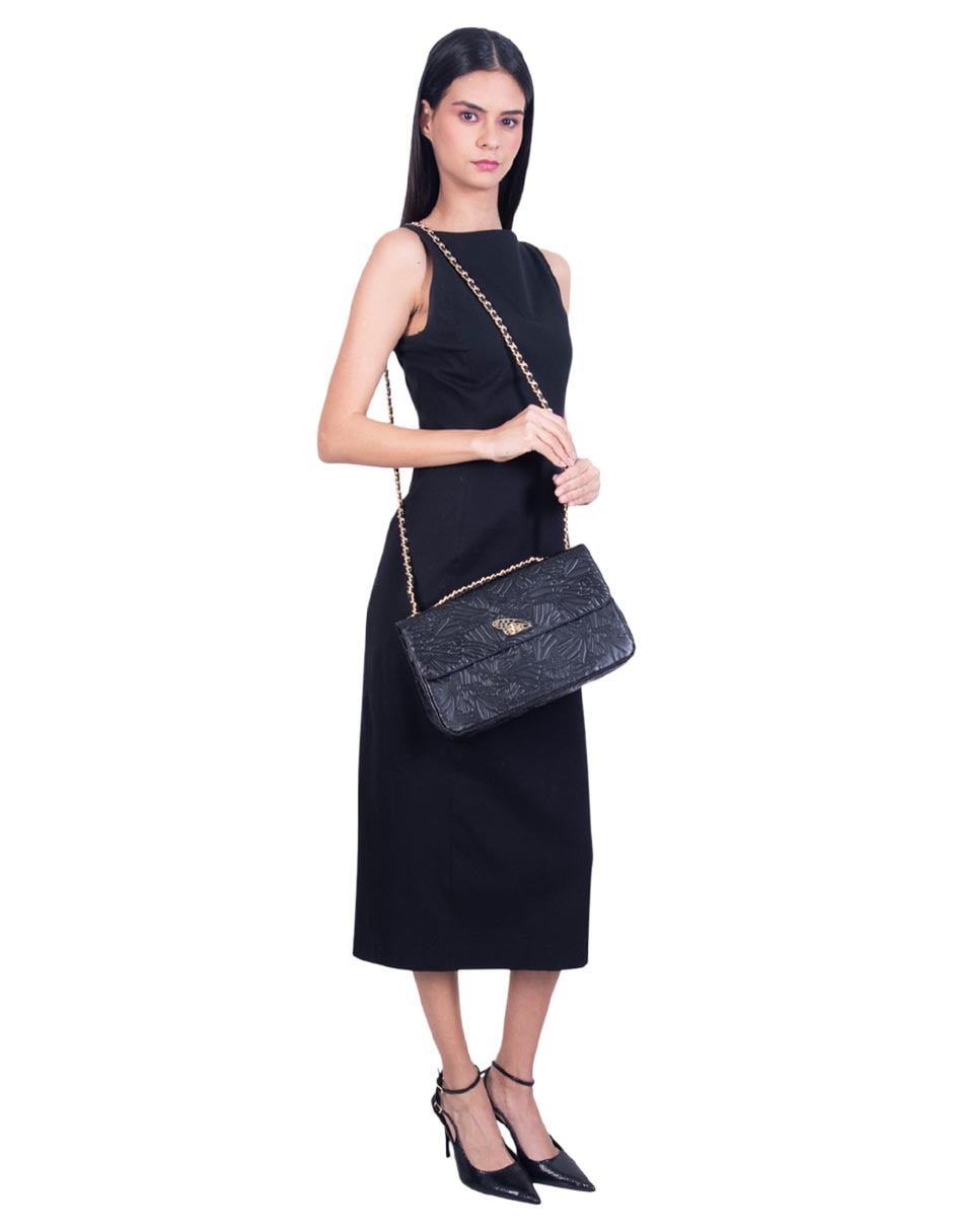 Bolsa crossbody Grabado Mariposa de piel para mujer 3