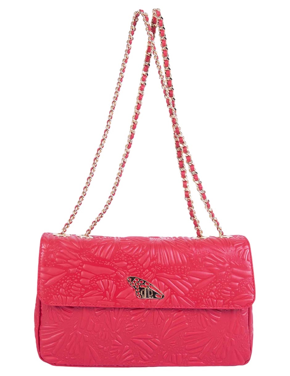 Bolsa crossbody Grabado Mariposa de piel para mujer
