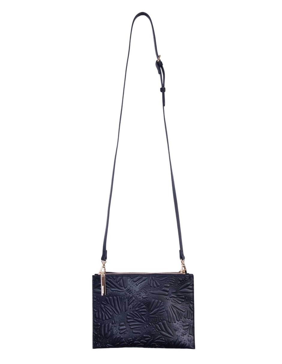 Bolsa crossbody Grabado Mariposa de piel para mujer 2