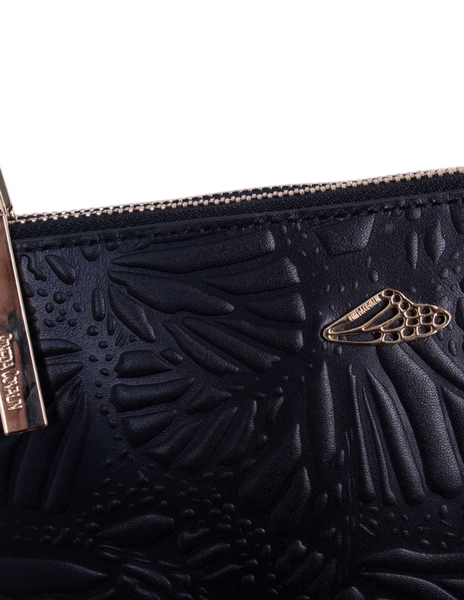 Bolsa crossbody Grabado Mariposa de piel para mujer 3