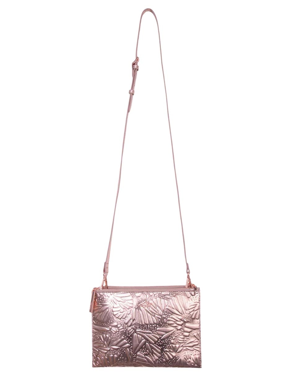 Bolsa crossbody Grabado Mariposa de piel para mujer