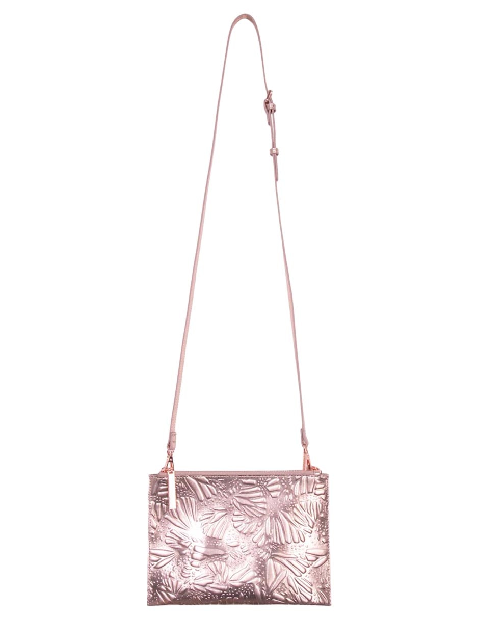 Bolsa crossbody Grabado Mariposa de piel para mujer 6