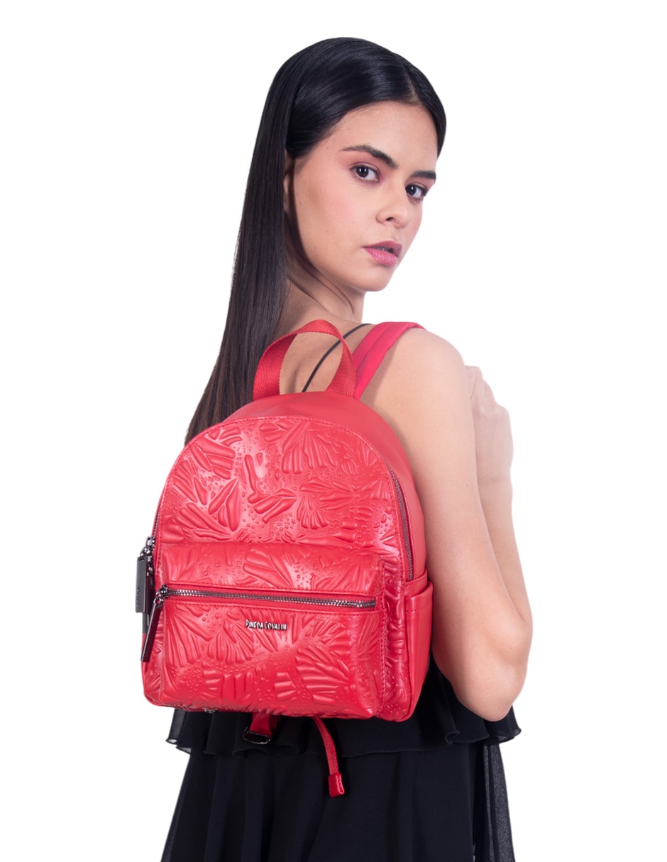 Backpack Grabado Mariposa de piel para mujer 4