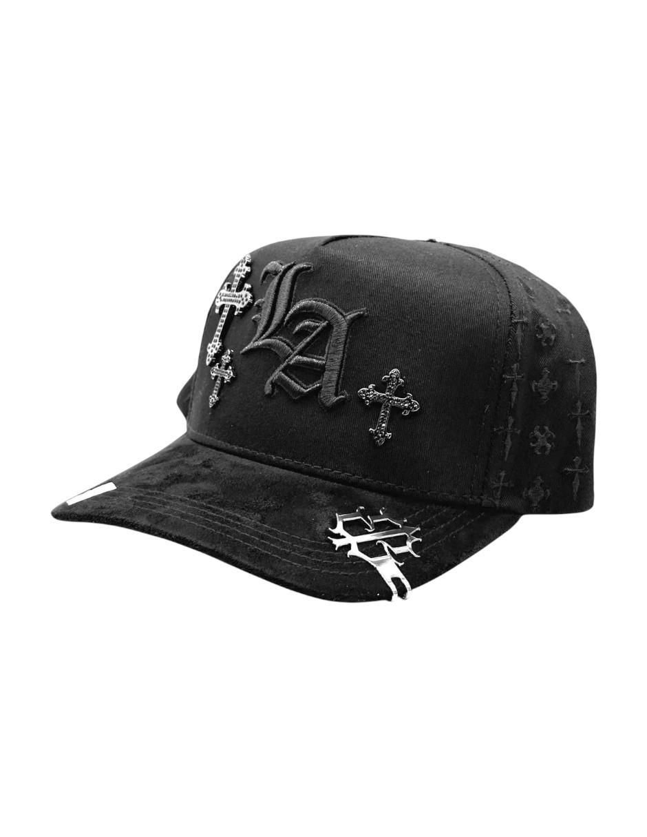 Gorra visera semicurva snapback casual iBg Boss La Cruz Black para hombre