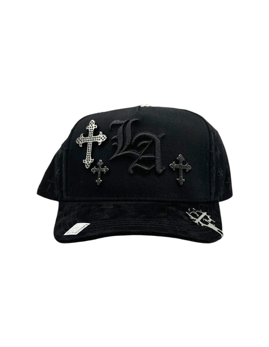 Gorra visera semicurva snapback casual iBg Boss La Cruz Black para hombre 2