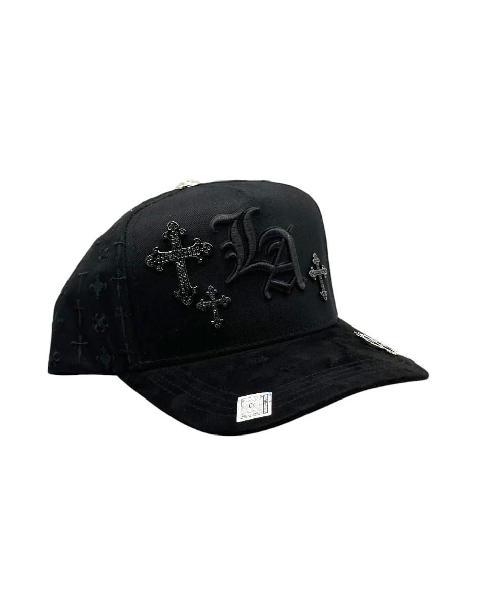 Gorra visera semicurva snapback casual iBg Boss La Cruz Black para hombre 4