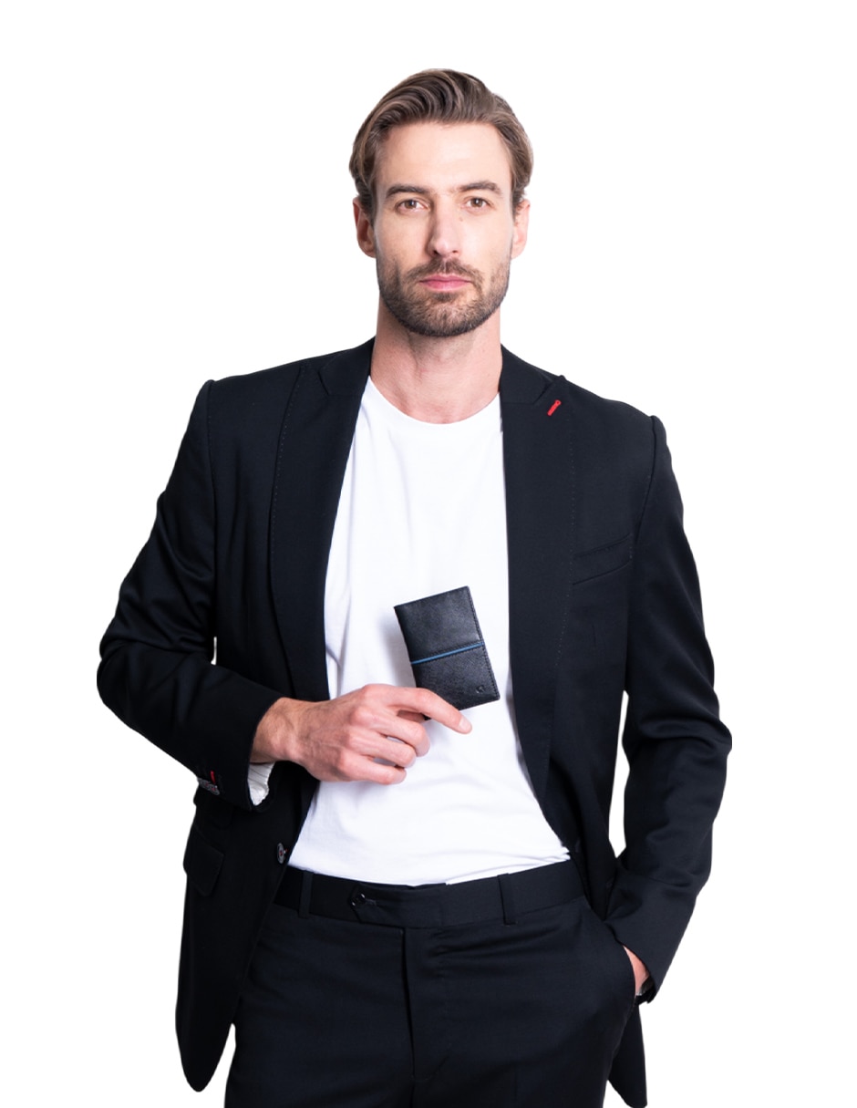 Tarjetero piel Colibrí Origami para hombre 5