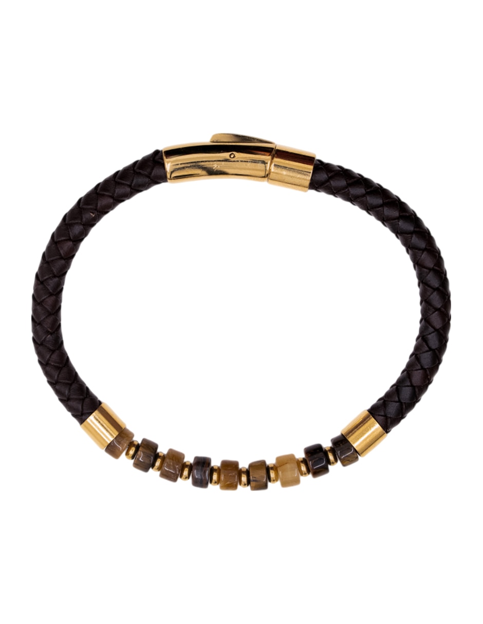 Pulsera de piel con acabado brillante