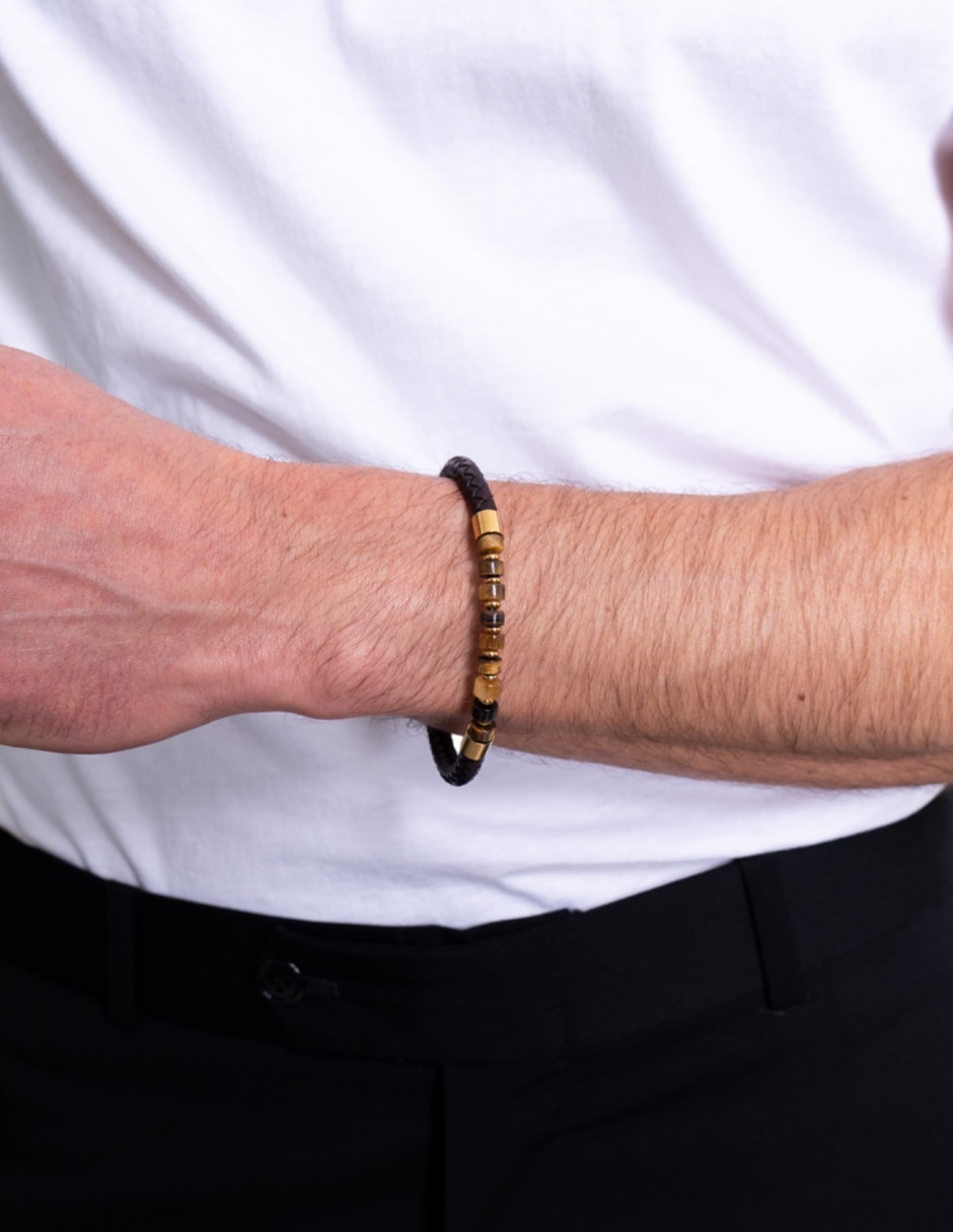 Pulsera de piel con acabado brillante 4