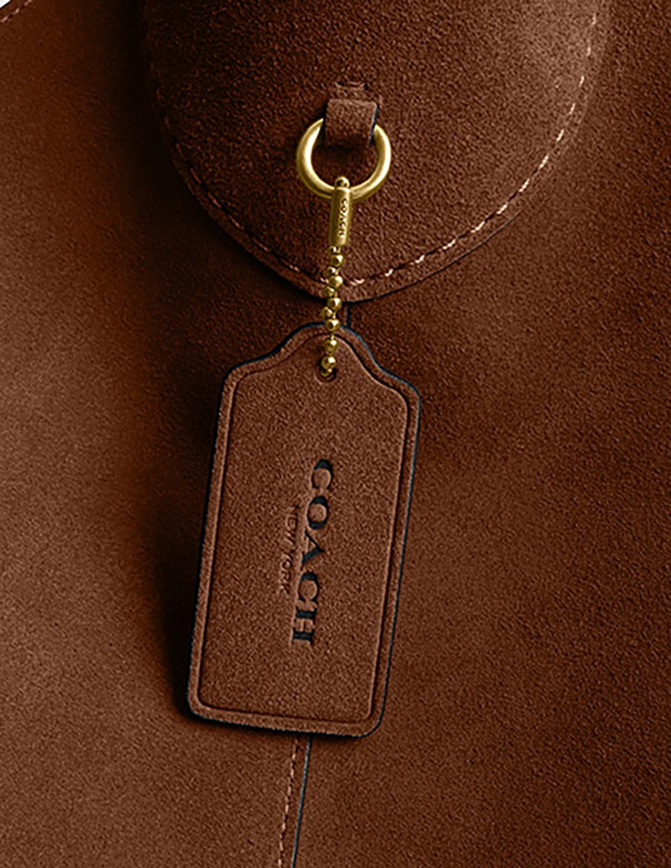 Bolsa shoulder Suede de piel para mujer 2