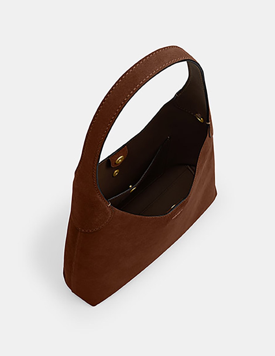Bolsa shoulder Suede de piel para mujer 2