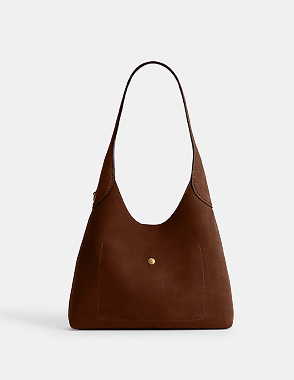 Bolsa shoulder Suede de piel para mujer 3