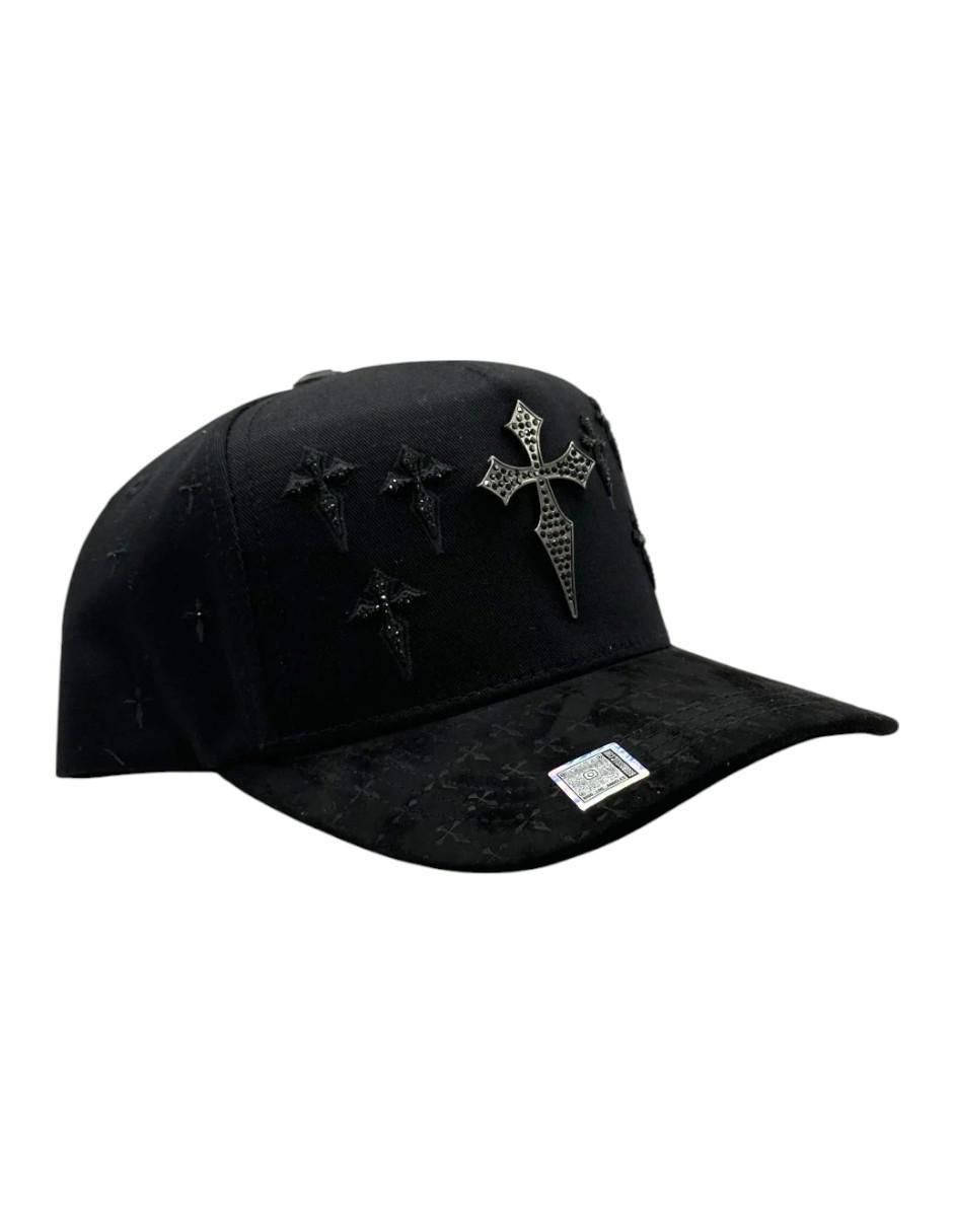 Gorra visera semicurva snapback Cruz Black para hombre