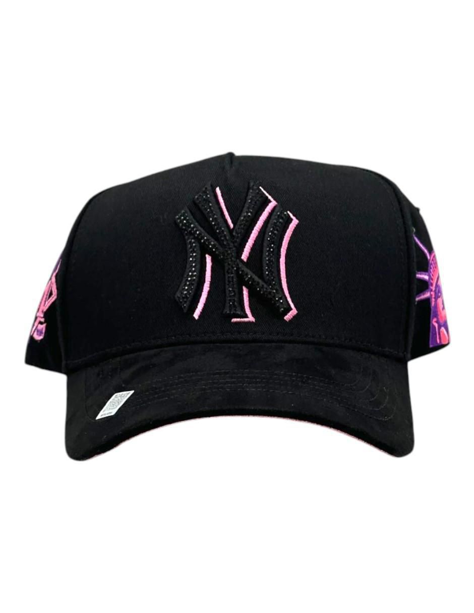 Gorra visera curva snapback casual NY Crystal Pink para hombre 2