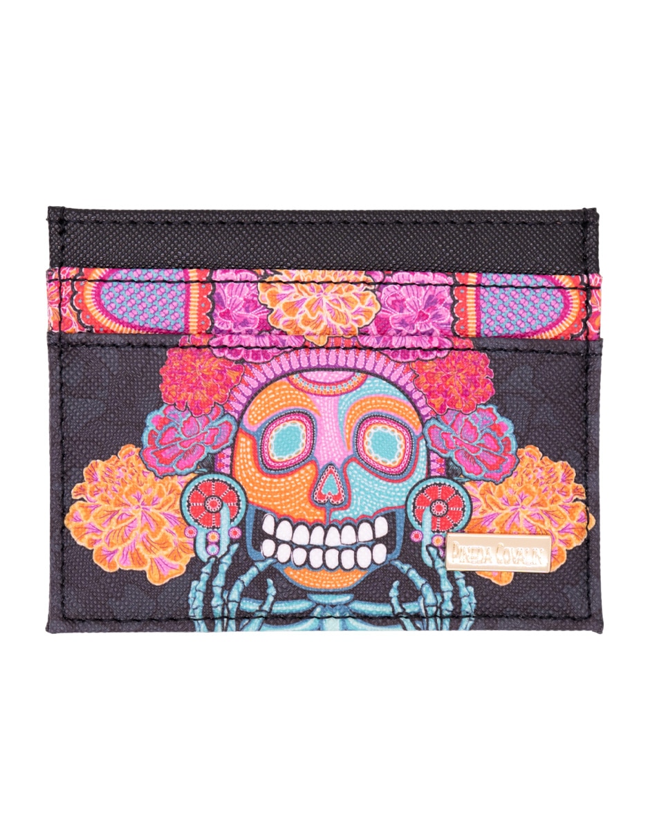 Tarjetero día muertos catrina para mujer