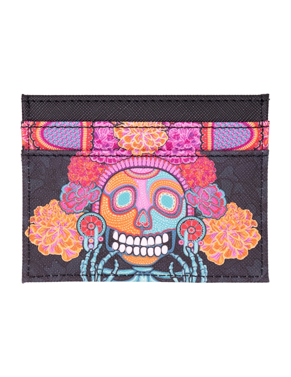Tarjetero día muertos catrina para mujer 2