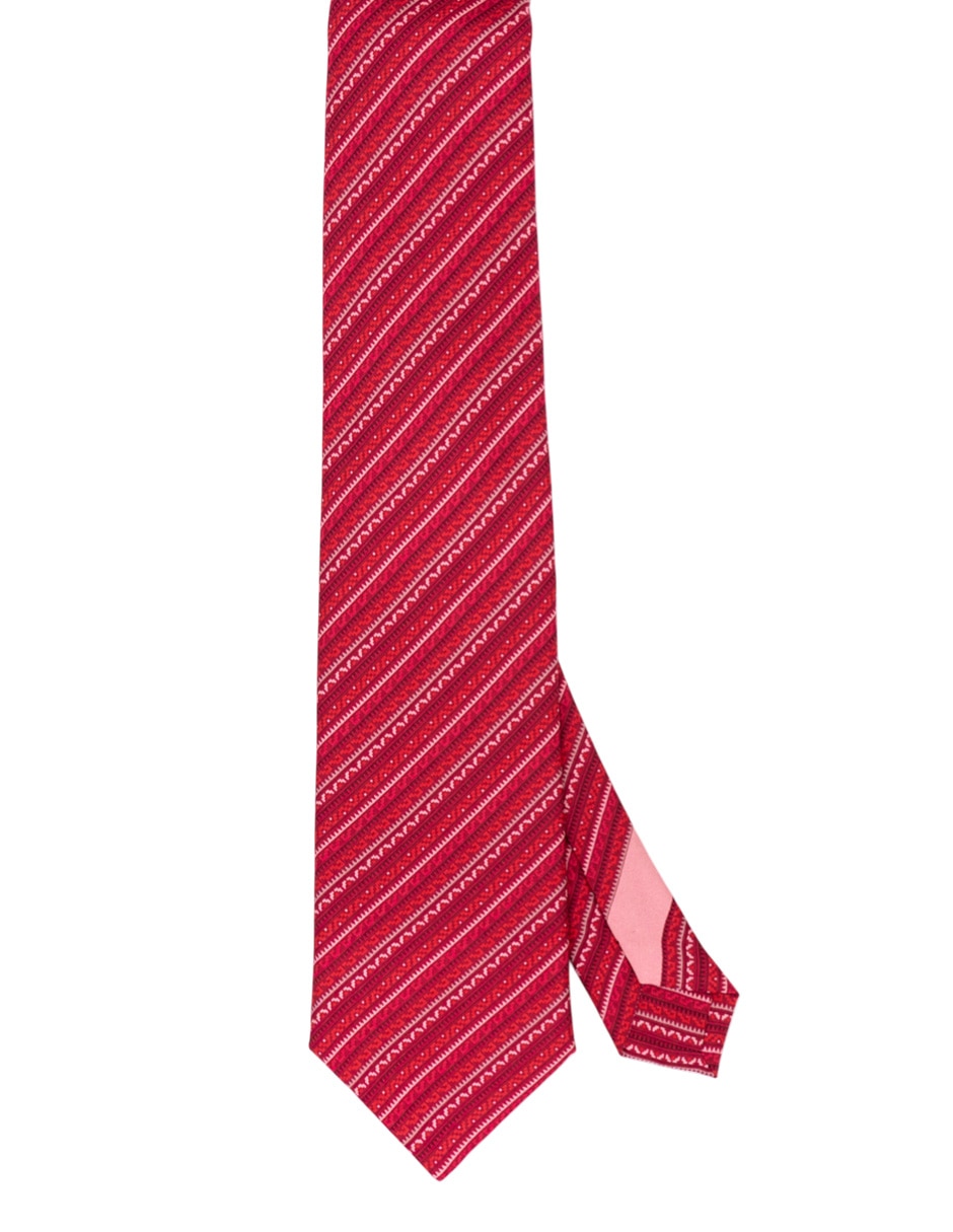 Corbata regular de seda estampado gráfico para hombre