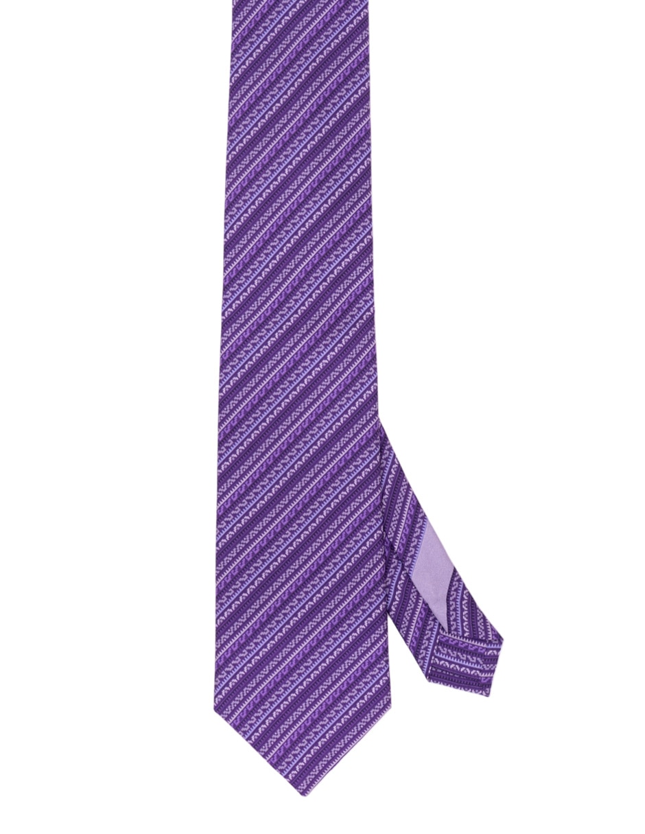 Corbata regular de seda estampado gráfico para hombre