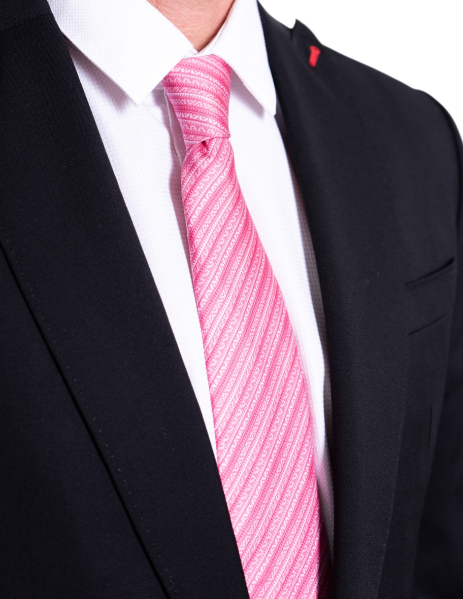 Corbata regular de seda estampado gráfico para hombre 7