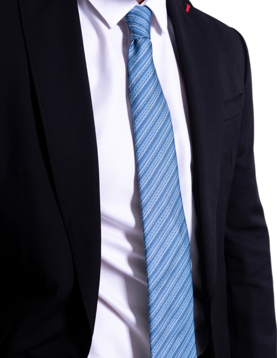 Corbata regular de seda estampado gráfico para hombre 7