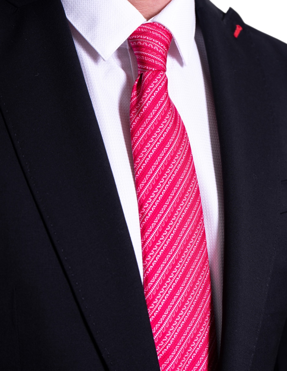 Corbata regular de seda estampado para hombre 7