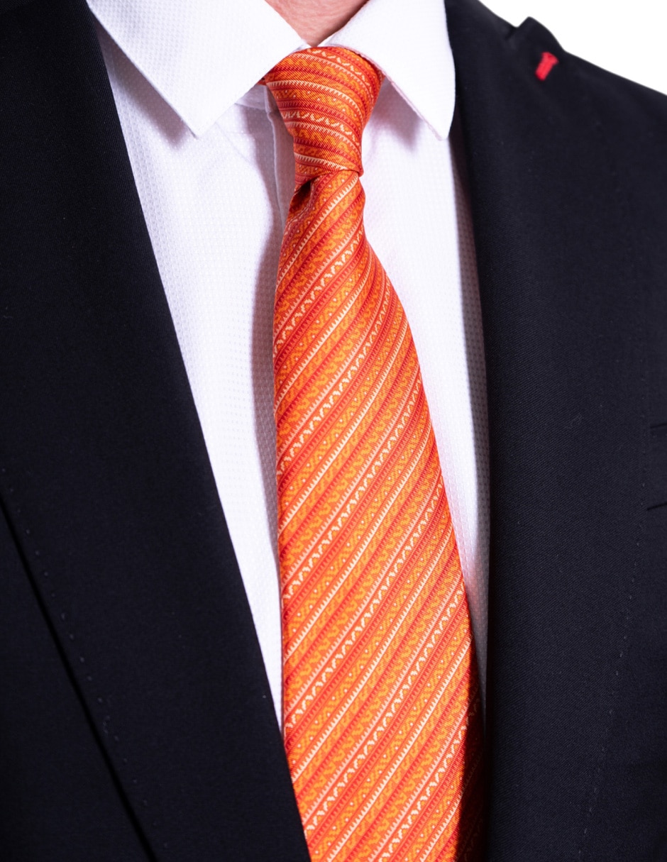 Corbata regular de seda estampado para hombre 7