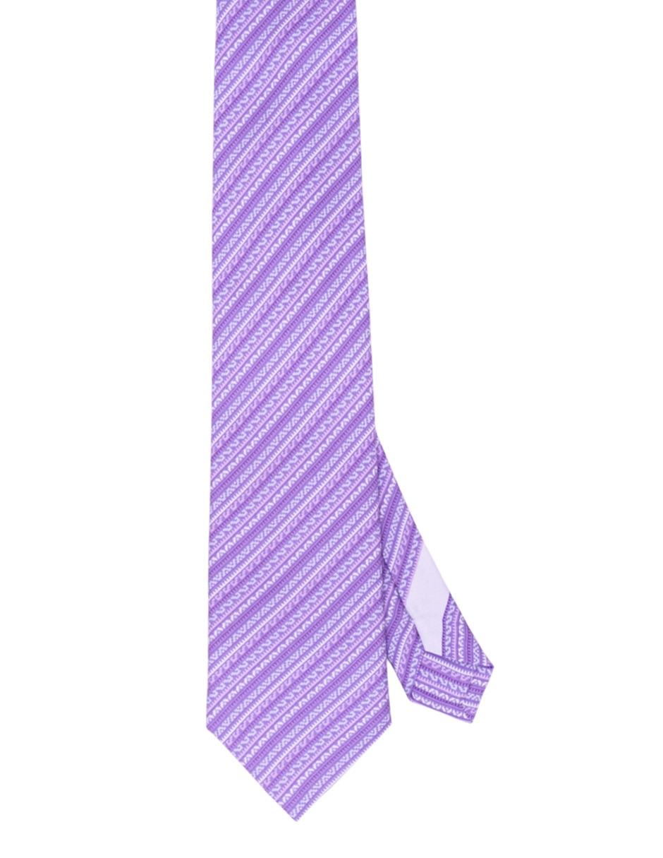 Corbata regular de seda estampado para hombre