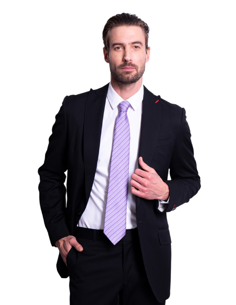 Corbata regular de seda estampado para hombre 9