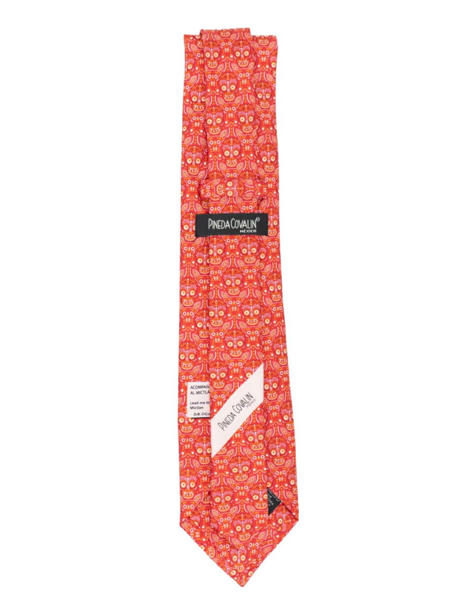 Corbata regular de seda estampado gráfico para hombre 2