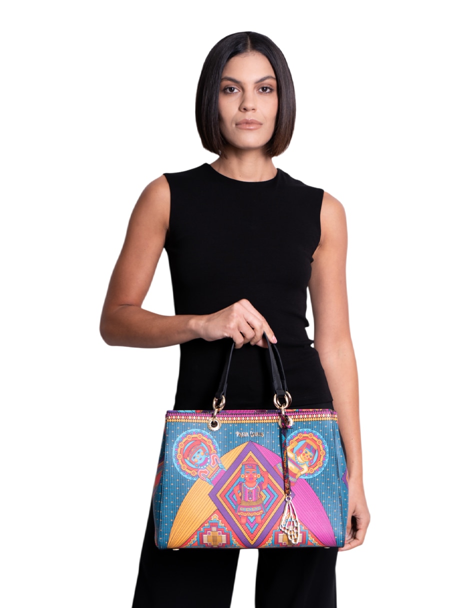 Bolsa satchel Caritas Sonrientes De Veracruz para mujer 5
