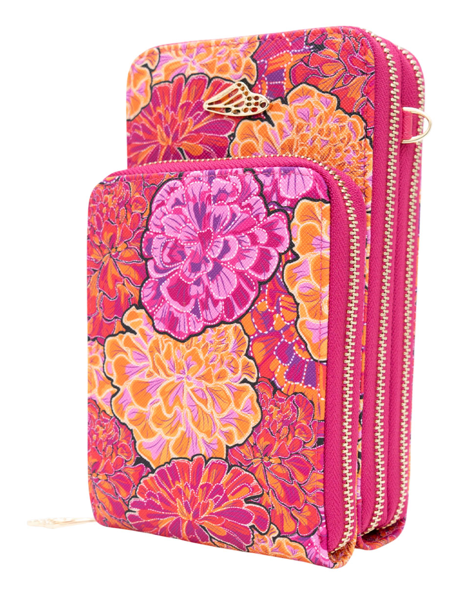Bolsa crossbody Cempasúchil de piel para mujer 2