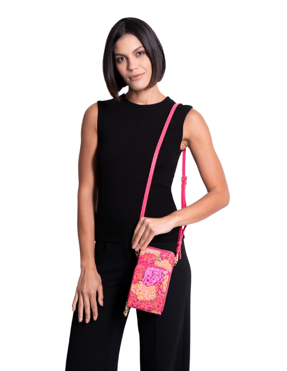 Bolsa crossbody Cempasúchil de piel para mujer 4