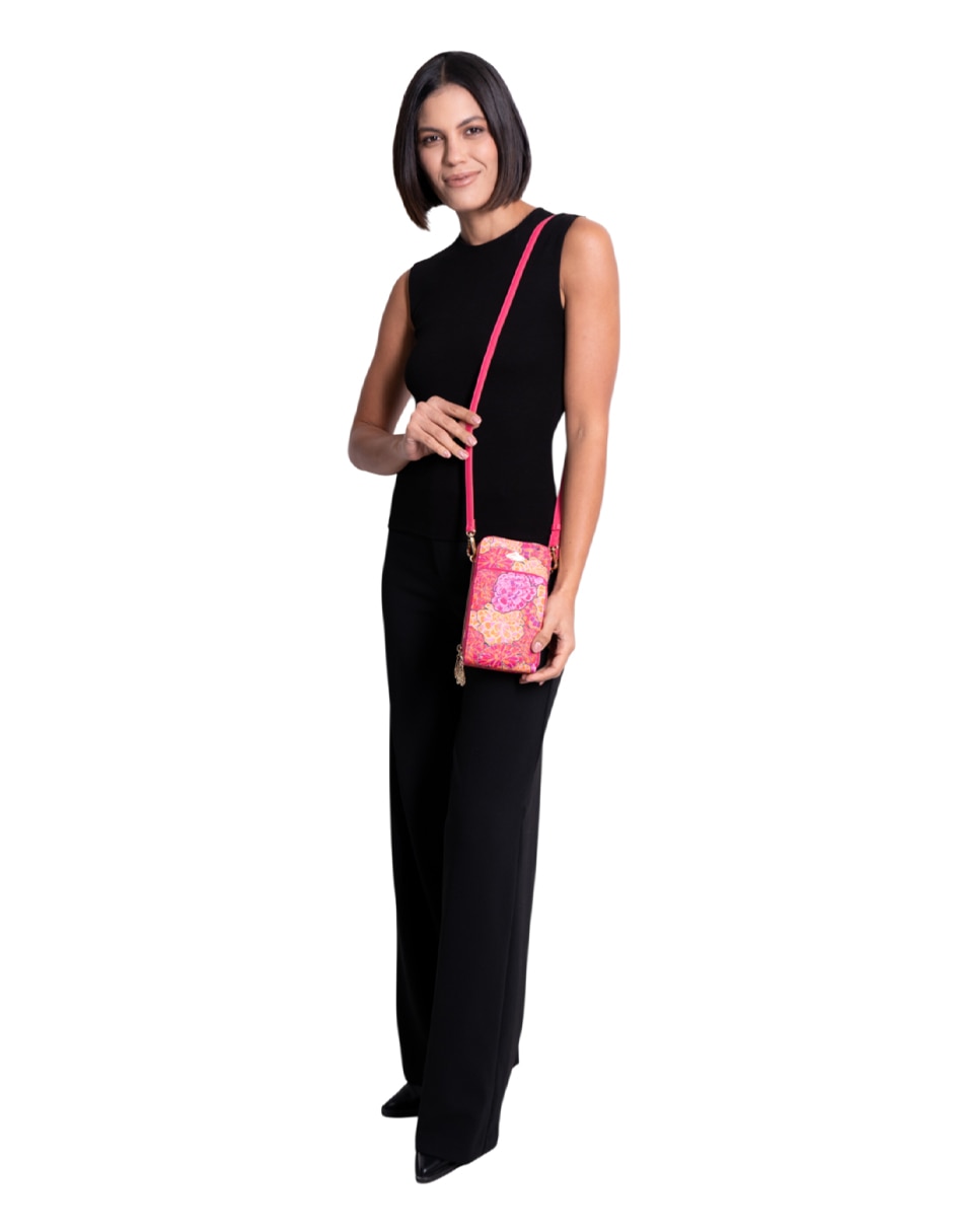 Bolsa crossbody Cempasúchil de piel para mujer 6