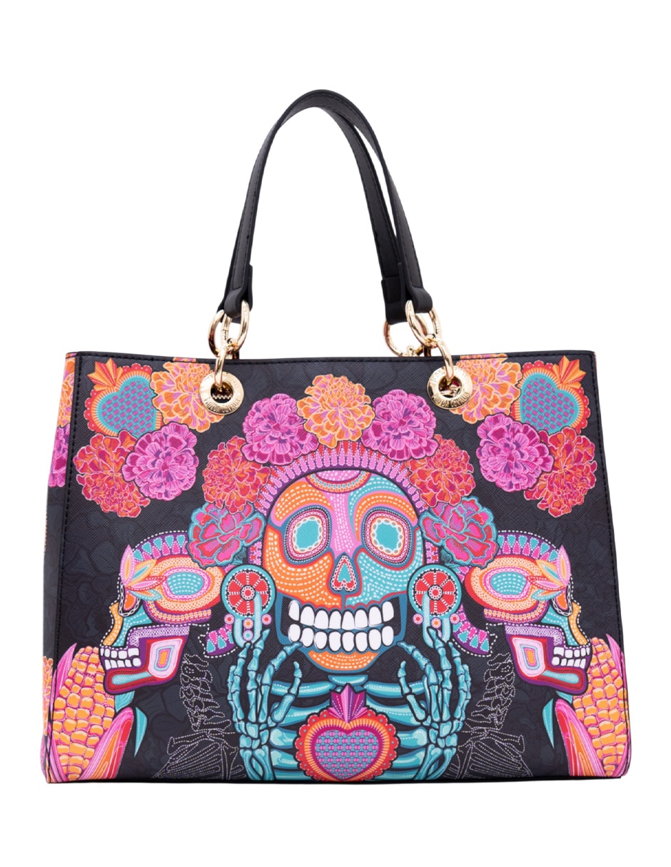 Bolsa satchel Día Muertos Catrina para mujer 3