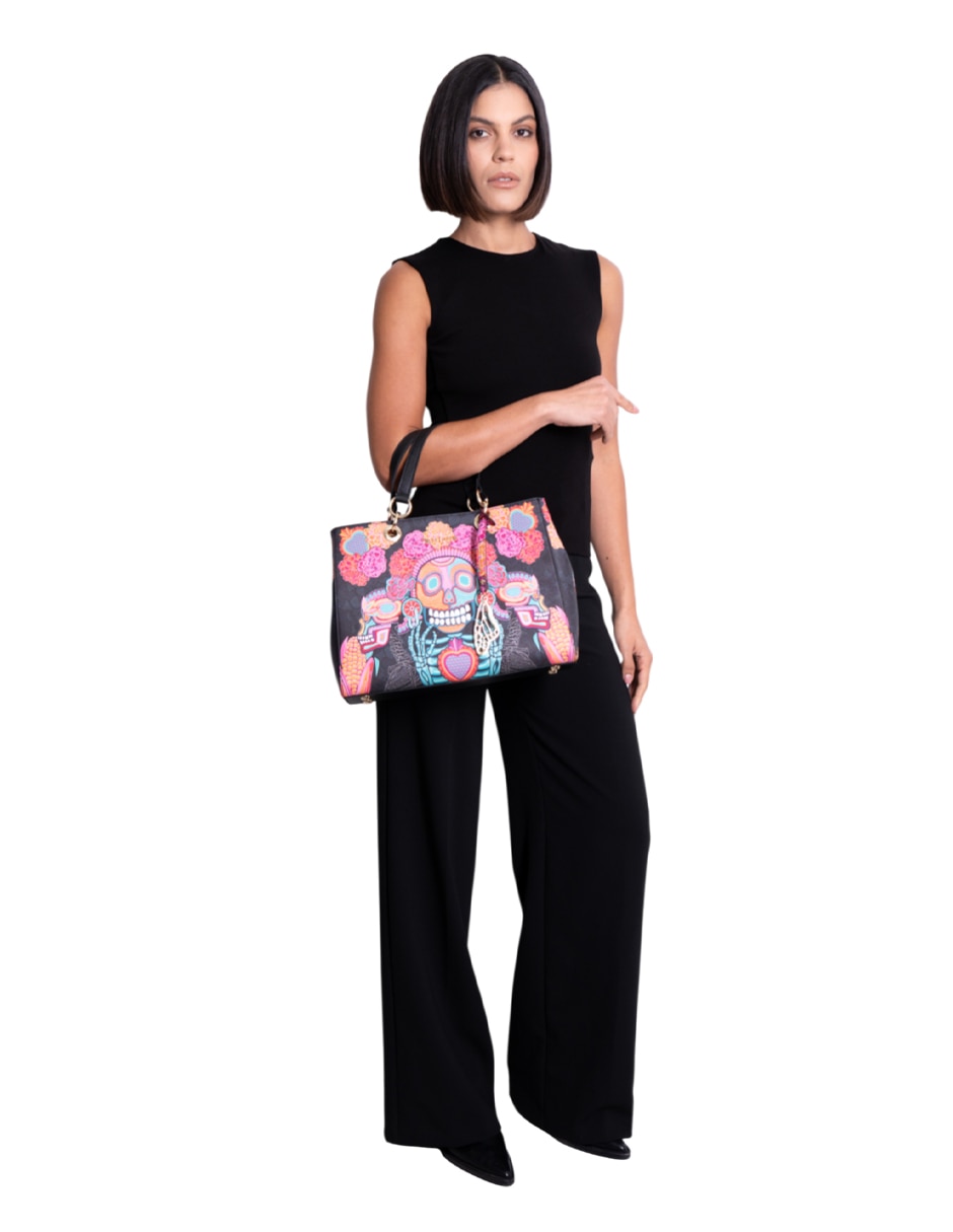 Bolsa satchel Día Muertos Catrina para mujer 7