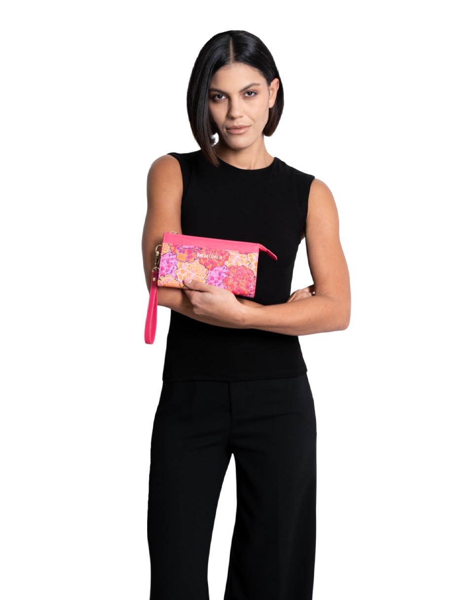 Bolsa wristlet Cempasúchil para mujer 3