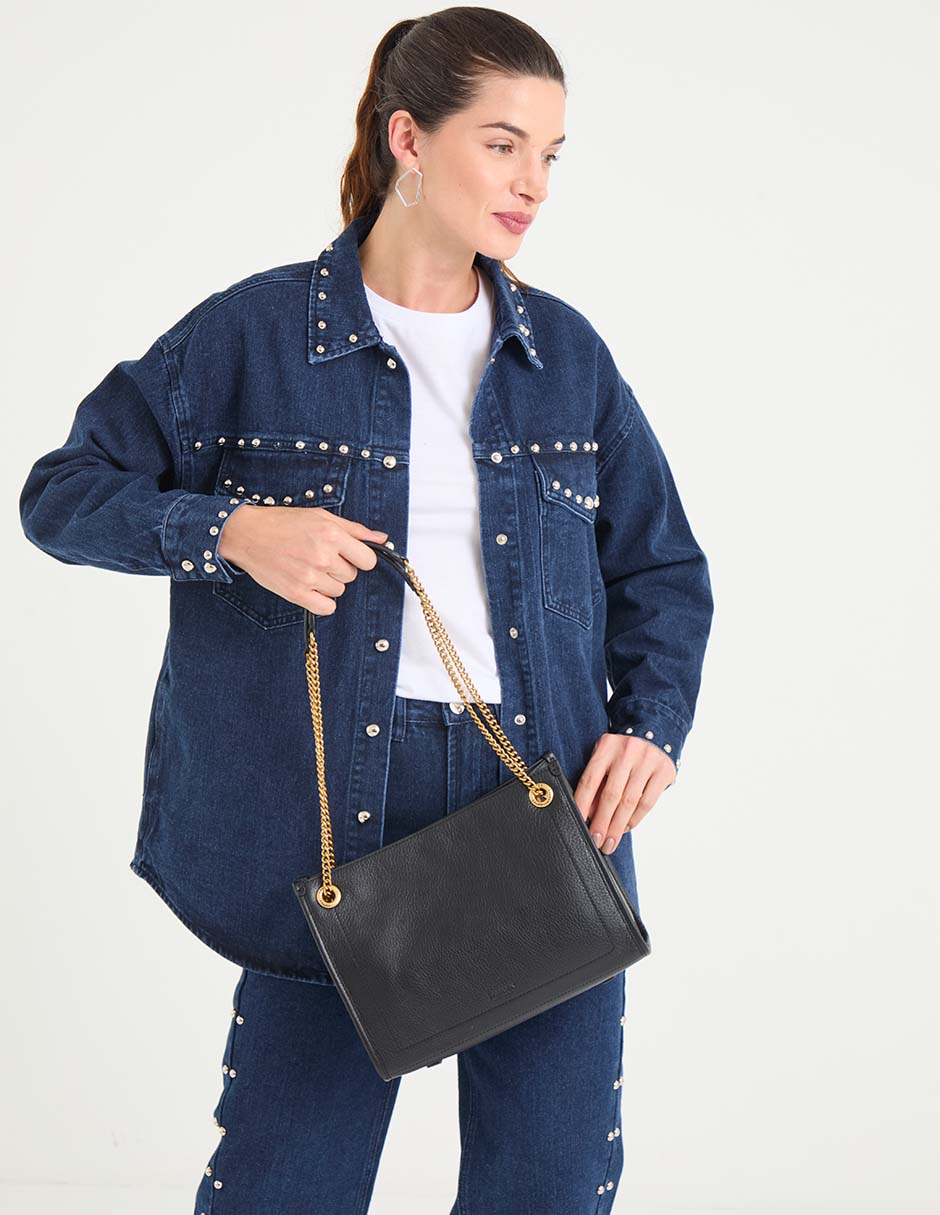 Bolsa satchel de piel para mujer 5