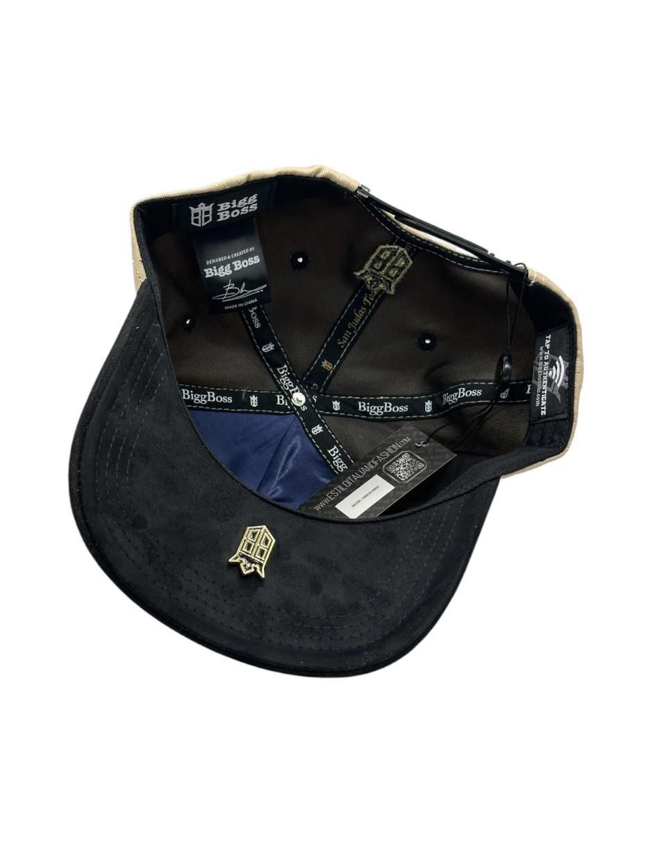 Gorra visera curva snapback casual San Judas beige placa para hombre 4