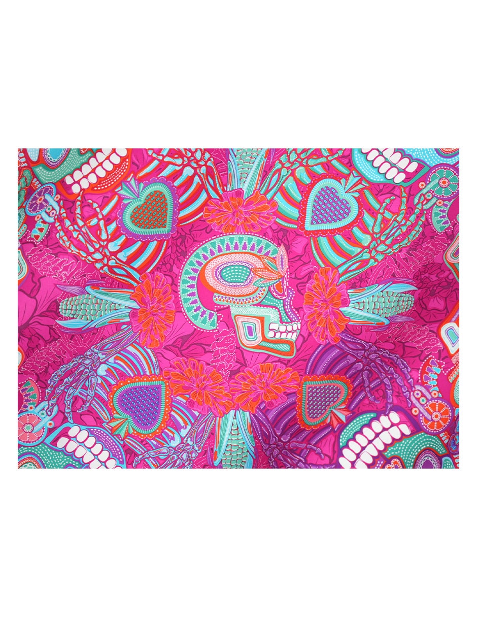 Mascada estampada de seda para mujer 2
