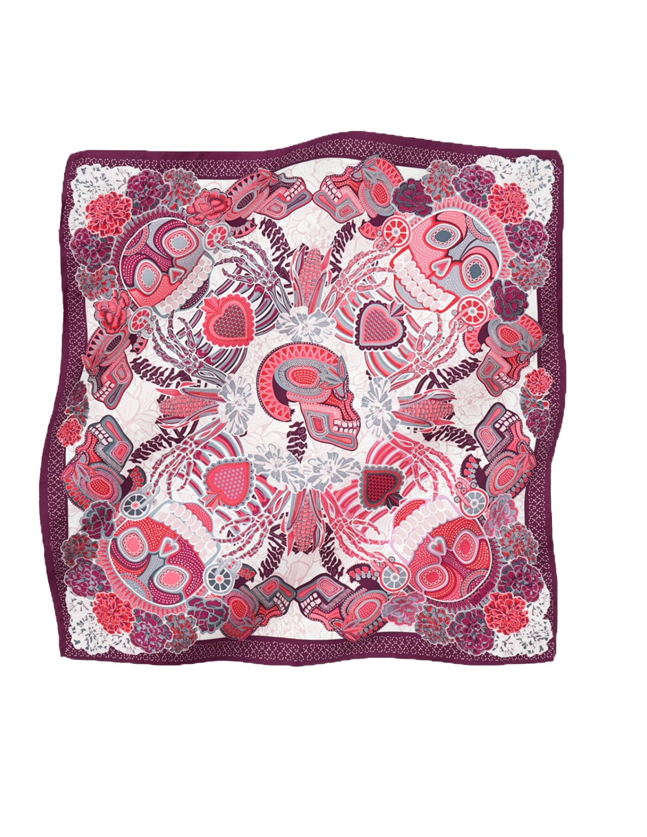 Mascada con estampado de seda para mujer 3