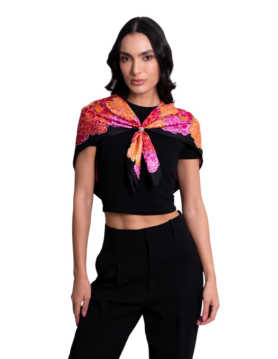 Mascada con estampado de seda para mujer Mascada con estampado de seda para mujer