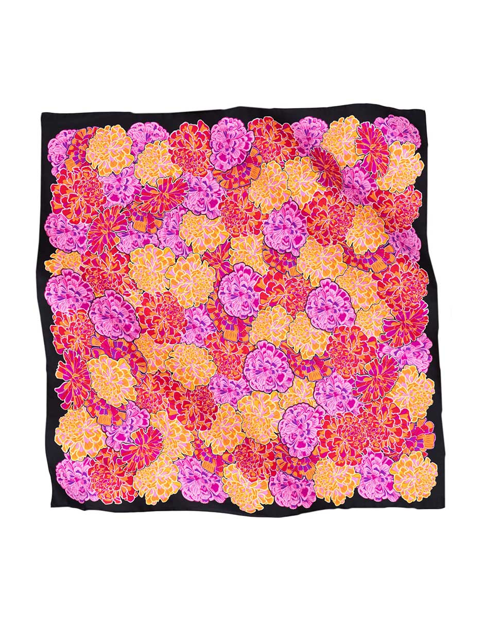 Mascada con estampado de seda para mujer 2